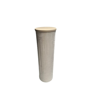 beige velvet ronde sokkel M