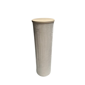 beige velvet ronde sokkel L