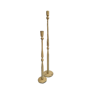 enkele kandelaar set robuust beige
