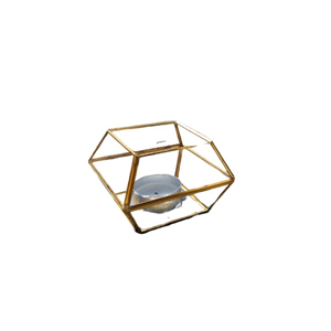 geometrische theelichthouder goud klein