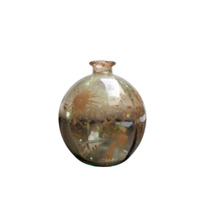 bruine bol vaas gouden splash