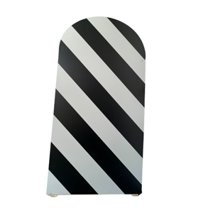 achterwand black & white stripes links