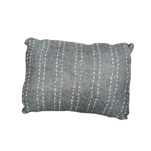 Kussen blauw witte strepen groot