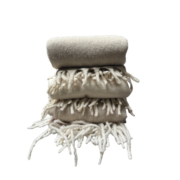 dekentje pluis beige/wit dekentje pluis beige/wit