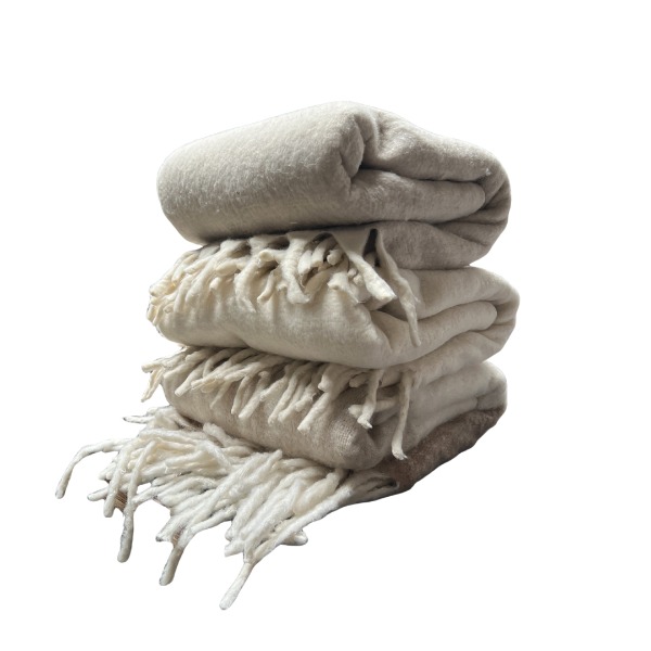 dekentje pluis beige/wit dekentje pluis beige/wit