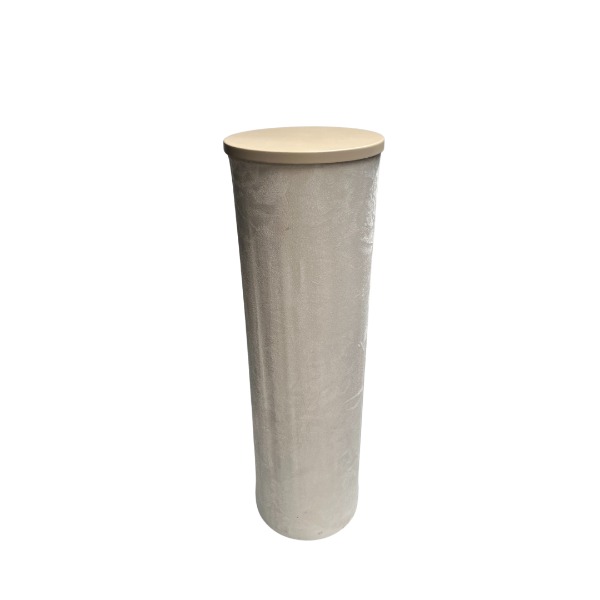 beige velvet ronde sokkel L