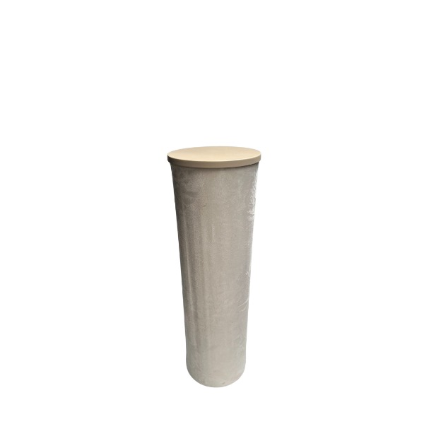 beige velvet ronde sokkel S