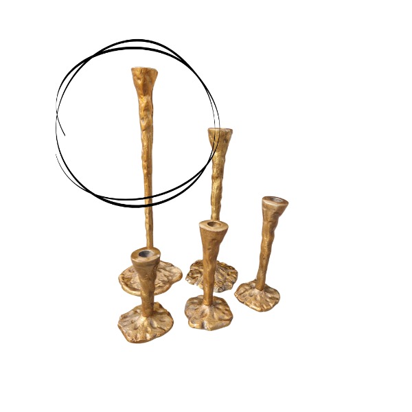 enkele gouden kandelaar organisch XL