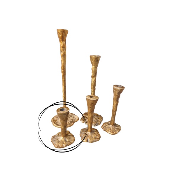 enkele gouden kandelaar organisch XS