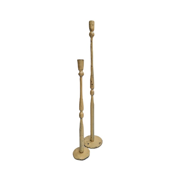 enkele kandelaar set robuust beige