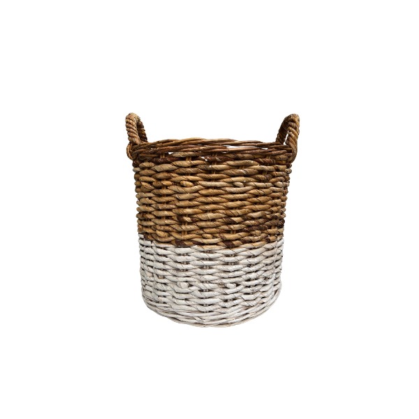 grote rieten mand natural/wit grote rieten mand natural/wit