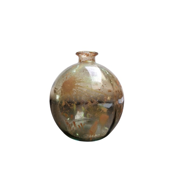 bruine bol vaas gouden splash