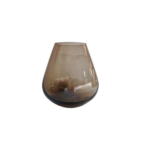 vaasje glas bruin klein