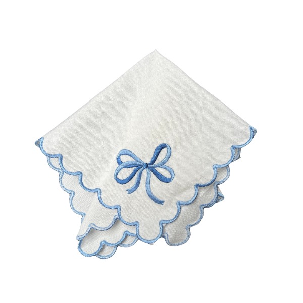 Servet white bluebow